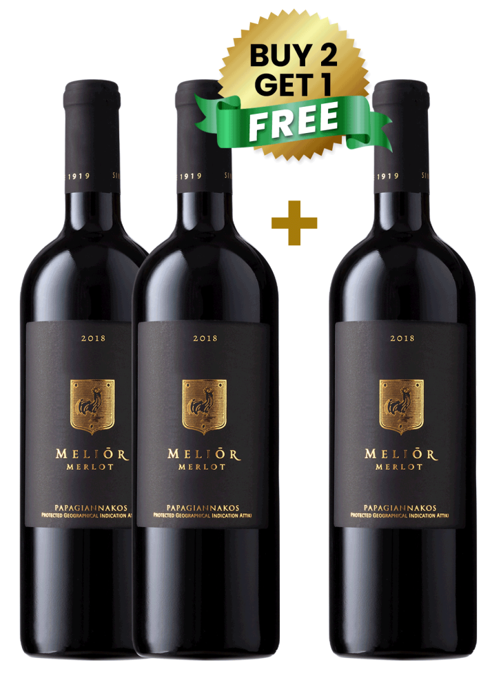 Papagiannakos Melior Merlot 75Cl (Buy 2 Get 1 Free)